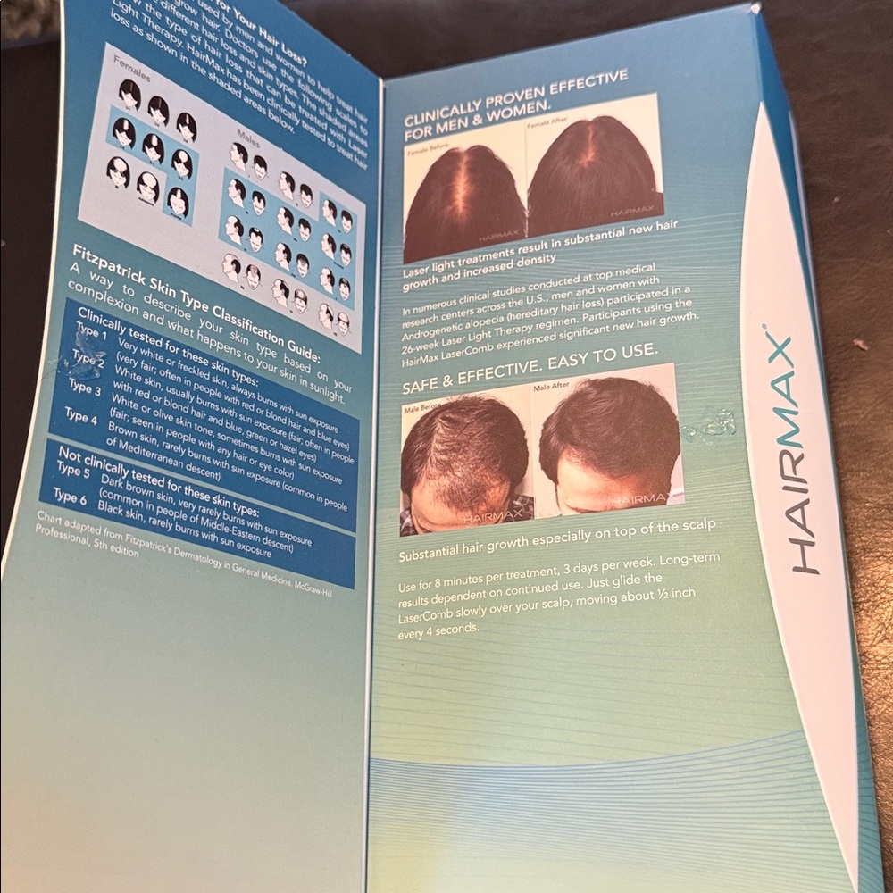 HairMax Pro 12 LaserComb Hair Growth Device - White/Teal NWT - Picture 2 of 7